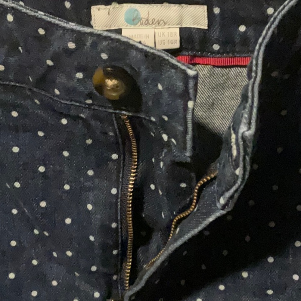Boden Mira Denim Polka Dot Skirt - Picture 6 of 7